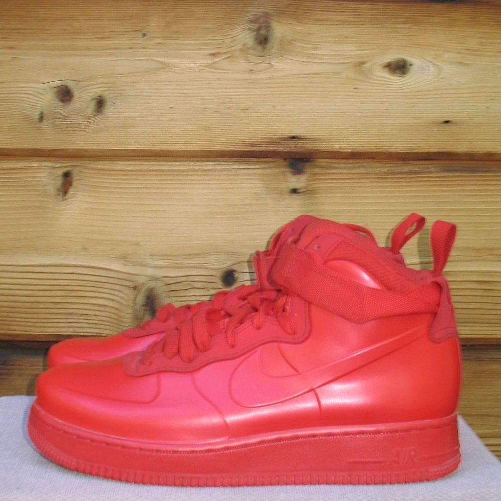 Nike Air Force 1 Men’s Foamposite Triple Red High Top Sneakers Mens 10